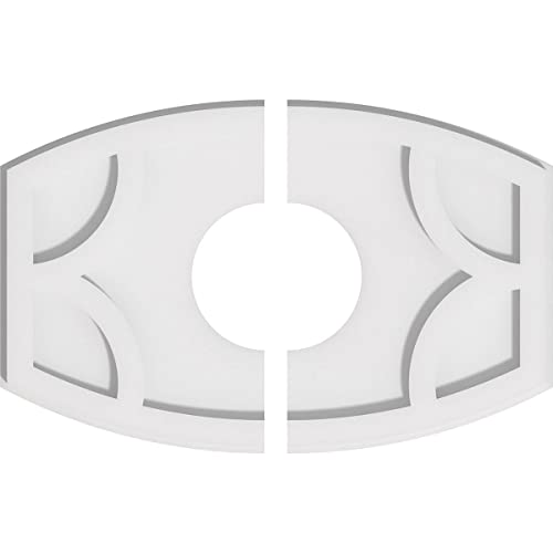 Image of Ekena Millwork CMP18X12KY2-05000 Kailey Architectural Grade PVC Contemporary, Two Piece Urethane Ceiling Medallions 18 inchW x 12 inchH x 5 inchID x 9 3 /4 inchC x 1 inchP