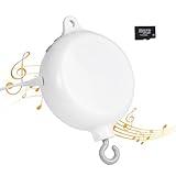 HLEEDUO Crib Mobile Motor Built in SD Card, White Baby Mobile for cirb Rotary Baby Music Box Spinner with Rotating Hook，0-100 Volume Control,Baby Mobile Spinner Music Box Portable Sound Machine.