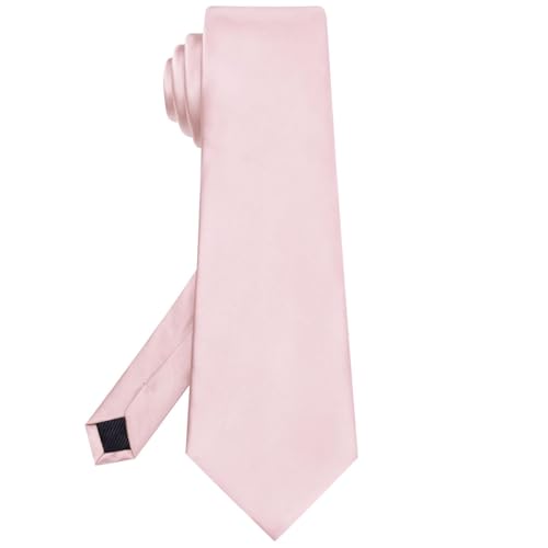 Image of Hi-Tie Men's Extra Long Solid Satin Tie Set 63 Inch /70 Inch Formal Necktie