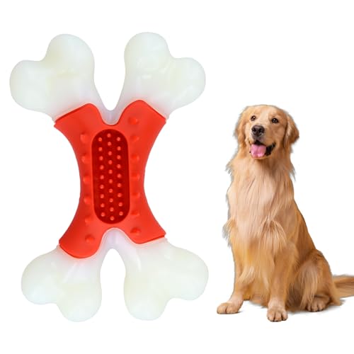 Culinavog Giocattoli per Cani, Cane Giocattolo da Masticare per Masticatori Aggressivi, Giocattoli Indistruttibili a Forma di Osso con Osso in Gomma per Pulire i Denti, Giochi da masticare resistenti