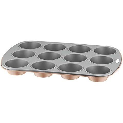 Kaiser 100 Gold Muffin Mould for 12 Muffins, Muffin Baking Tray, 38 x 27 cm, Standard Size, Non-Stick Coating, Cupcake Moulds, Even Baking, Gold Cover