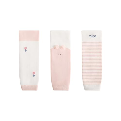 Montesy 3 pares de calcetines transpirables antideslizantes para niños, calentadores de piernas de algodón suave, protecciones, cómodos accesorios para las piernas