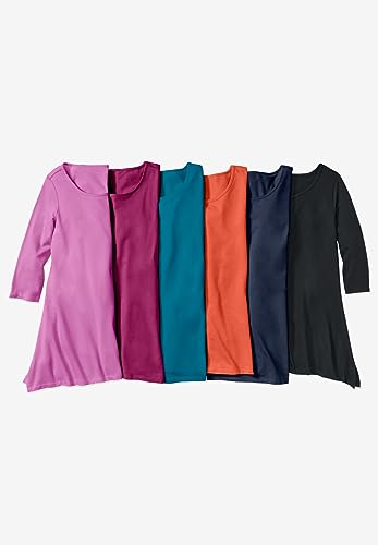 Woman Within Plus Size French Terry Handkerchief Hem Tunic4