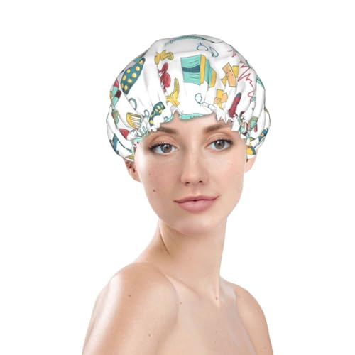Bonnet de douche imperméable double couche réutilisable et pratique - 3