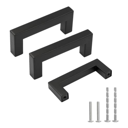 Nandsq 10 Pack 3 Inch Black Drawer Handles Matte Black Cabinet Pulls, Square Cabinet Handles Black Drawer Pulls For Kitchen Cabinets Black Hardware For Cabinets, Cupboard #TOP2