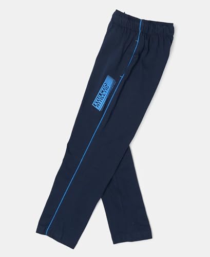 Image of Jockey AB13 Boys Super Combed Cotton Rich Graphic Printed Trackpants with Contrast Side Piping