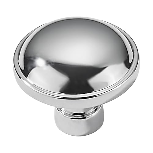 Khtumeware 10 Pack Large Cabinet Knobs - Polished Chrome, 1-3/4 inch (44 mm) Diameter, Heavy Duty Zinc, Kitchen Drawer Pulls and Door Handles