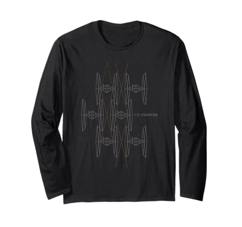 T-shirt Star Wars TIE Fighters motif géométrique haut manches longues noir