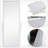 DRULINE Türspiegel Wandspiegel Garderobenspiegel Spiegel schrankspiegel Ankleidespiegel Dekoration Hängend | Schlafzimmer Wohnzimmer Badezimmer F0015070 |34cm x 94 cm x 1.5 cm | Weiß
