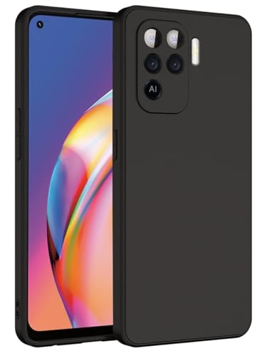 Image of for [ Oppo F19 Pro ] Liquid Silicone Back Case Cover Flexible |Inner Lining| with Camera Protection Back Cover for [ Oppo F19 Pro ] - Black