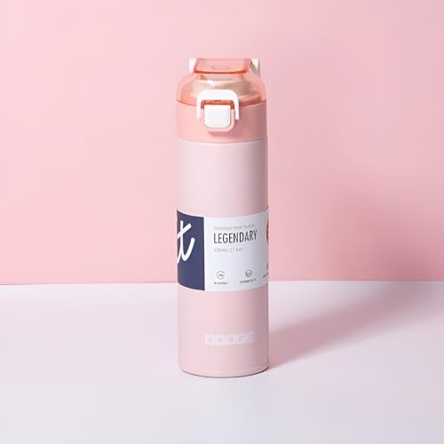 Image of Dodge Adventure,|SS316| Insulated Water Bottle Stainless Steel Bottle, with Double Wall Vacuum Insulation, 500 ml Hot & Cold Bottle (Pink)