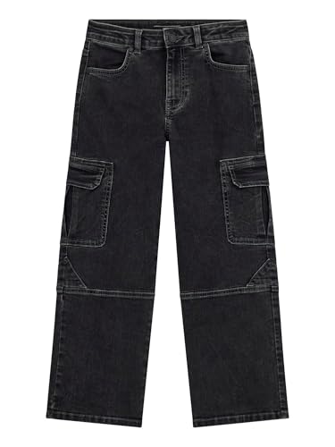 GUESS Boys' Black Stretch Denim Cargo Oversize