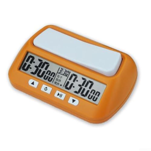 Reloj de ajedrez digital con diseño de ahorro de energía con botones flexibles grandes, perfecto para juegos competitivos y torneos (amarillo)