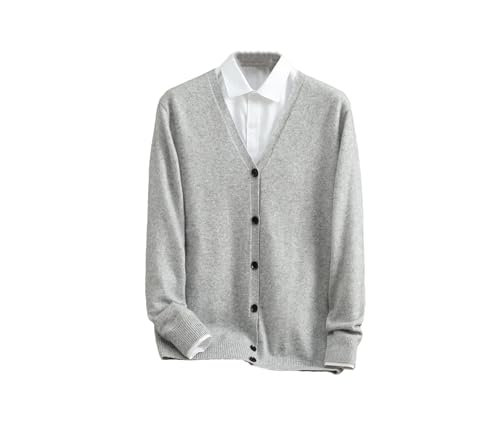 Men V-Neck Cashmere Cardigan Sweaters Cashmere Knitwear Solid Basic Casual Sweater Fall Winter