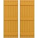 Ekena Millwork ARW401BB621X37TUH Americraft Six 3 Exterior Real Wood Joined Board-n-Batten Shutters (Per Pair), 21"W x 37"H, Turmeric
