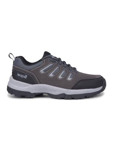 Image of Liberty Leap7x COLUMBO-1E Lacing Men Running Shoes - Dark Grey, Olive Green & Camel | Lightweight Sports Shoes with Comfortable Upper - Cushioned Footbed Suitable for Gym, Marathon, Walking & Outdoor