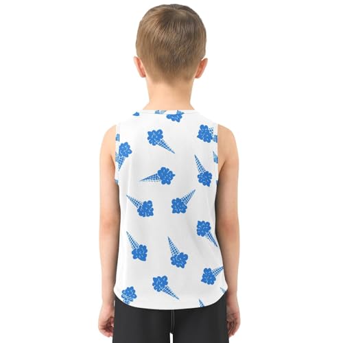 J JOYSAY Cartoon Icecream Cone Boys Tank Top Sleeveless Muscle Shirts Quick Dry Kids T-Shirts 3-15T3