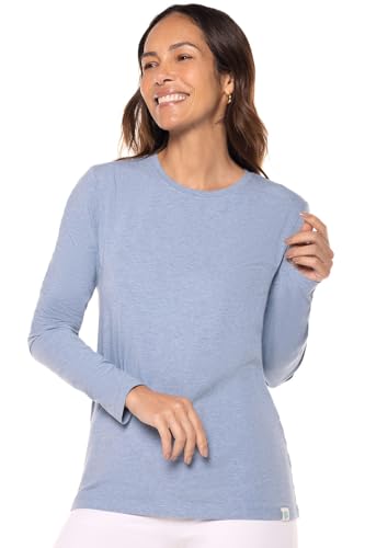 Women's Long Sleeve T-Shirt - UPF 50+ Sun Protection - Morada in Light Blue HeatherLarge