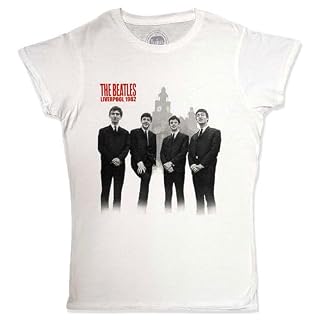 The Beatles Beatles In Liverpool Junior Fit T Shirt - Les Beatles, Paul McCartney, John Lennon, RIngo Starr, George Harrison
