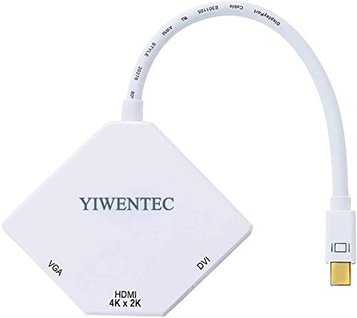 YIWENTEC Le Cobra Apparence Multifonction Thunderbolt Mini Displayport DP vers HDMI Adaptateur convertisseur VGA câble DVI Blanc