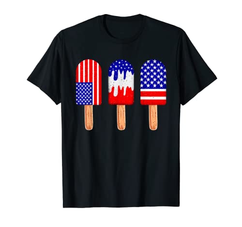 4th Of July Popsicle Red White Blue American Flag Patriotic T-Shirt