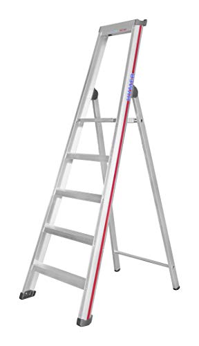 Hymer 602605 Stufenstehleiter mit Plattform SC60, einseitig begehbar, 5 Stufen