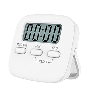 Kitchen Timer, INRIGOROUS Digital Kitchen Timer Magnetic Countdown Stopwatch Timer With Loud Alarm, Big Digit, Back Stand, Hanging Hole for Cooking, Shower, Bathroom, Kids, Teacher (White, 1)