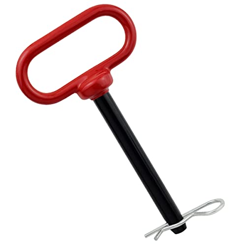 Jamiikury Trailer Hitch Pin, 1/2 X 4 Inch Tractor Hitch Pin With R-Clip Pin For Lawn Mower, Tractor, Trailer (Red) #TOP13