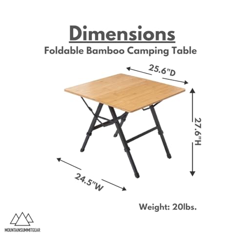 Mesa de Patio Plegable de Bambú MOUNTAIN SUMMIT GEAR para Uso Interior/Exterior Modelo MSG-BBTBL miniatura 3