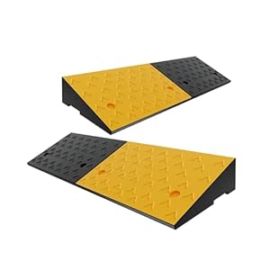 Rubber Curb Ramp For Driveway 2 Pack Portable Heavy Duty Rubber Shed Wheelchair Threshold Non-Slip Ramp 4Cm Rise Height Heavy Duty Driveway Curb Ramps For Sidewalk Cars Rv Trucks Shed Access Bike 12