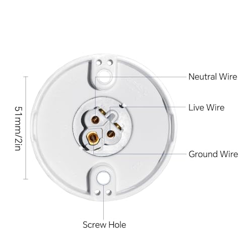 Bayonet Batten White Ceiling Lamp Holder, BC B22 Light Bulb Socket, White Plastic Ceiling Holder Fitting, for Kitchen Island Living Room Bedroom Dinning Room Lightings - Image 6