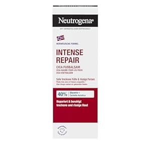Neutrogena Intense Repair Reparierender Fußbalsam (50 ml), regenerierende Fußcreme für trockene rissige Füße, intensiv pflgende Schrundensalbe mit Panthenol, Hyaluronsäure & Glycerin für zartere Haut