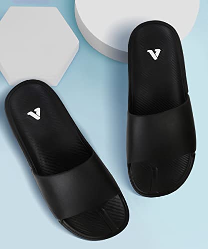 Image of Aqualite Men's Slides Slippers | Slip-On Flat Base Flipflop for Men | Anti-Skid Sole, Lightweight & All-Day Comfort | Casual Home & Outdoor Sandal for Men