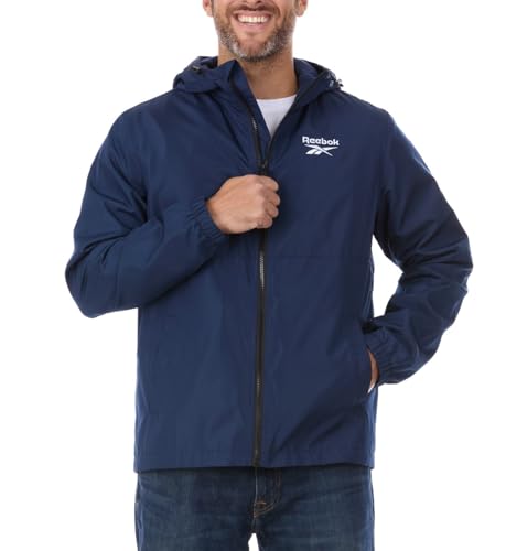 Reebok Rain Jacket Men with Hood, Windbreaker Men Lightweight Waterproof Jacket2