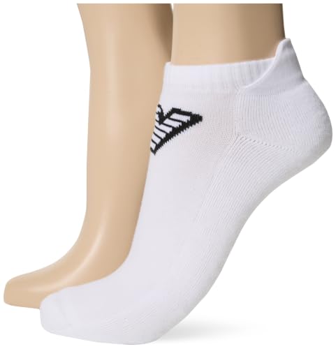 EMPORIO ARMANI Lot de 2 paires de chaussettes de sport en éponge pour homme Noir Taille unique