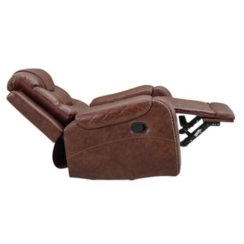Image of Torque Mikkel 1 Seater Recliner Chairs for Home Office-Brown | Leatherette Recliner Sofa 1 Seater | Manual Relaxing Single Chair for Adults -1 Year Warranty