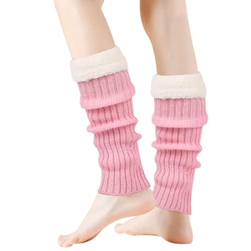 Image of Winter Leg Warmers for Women and Girls Warm Knitted Socks Knitted Wool Crochet Long Boot Socks New Year's Day Socks Christmas Socks