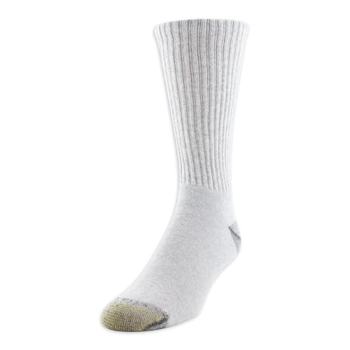 GOLDTOE Edition Men's Classic Sport Cushion Crew Socks with Moisture Wicking (Grey Heather/White/Black/Black/White/Grey Heather), 6-12.52
