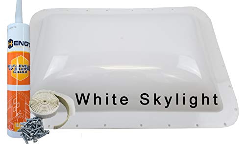 Class A Customs Premium Heavy Duty RV Camper Trailer Skylight - 18 x 26 OD / 14 x 22 ID White - Install Kit PCS