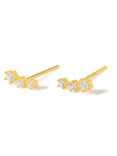 Image of S925 Sterling Silver Earrings, Hypoallergenic Stud for Women & Men | Minimalist Dainty Design, Solid 925 Sterling Silver or with 18K Gold Plate, Daily /Party Wear, Birthday Gift, Silver or Gold