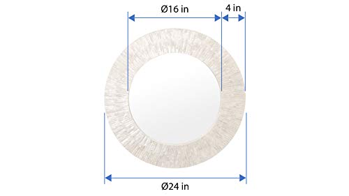 KOUBOO-1040142-Pearlescent-White-Round-Capiz-Seashell-Sunray-Wall-Mirror