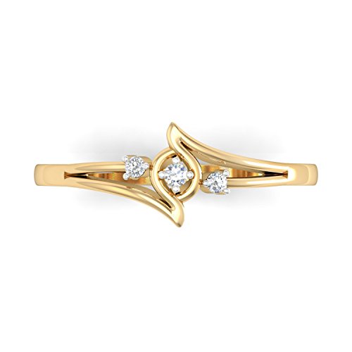 Aucent by PC Jeweller The Aurela 18KT Yellow Gold and Diamond Rings - Image 3