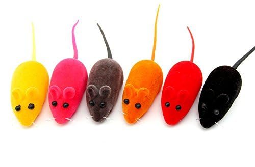 Image of PETS EMPIRE Fun Plush Cat Rats, Cats Hunting Mouse Toys, Bite Proof Cat Squeek Toy, Interactive Mice Plush Squeaky, Soft Mouse Toys for Cats, Kittens - 3Pcs (Color May Vary)
