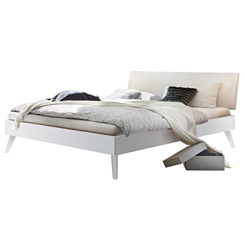 Hasena Trento Bett Pesaro Buche weiß deckend Kopfteil Lecco weiß 140x200