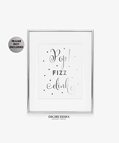 Digibuddha Pop Fizz Clink Gold Foil Decor Wedding Wall Art Reception Print Champagne Bar Cart Celebration Party Sign Quote Metallic Poster 8 Inches X 10 Inches B17 thumb #1