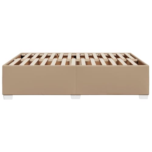 vidaXL Bettgestell, Bettrahmen mit Lattenrost, Polsterbett Bett für Schlafzimmer, Doppelbett Schlafzimmerbett, Cappuccino-Braun 140x200cm Kunstleder