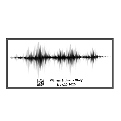 Soundwave Art Personalized,Sound Wave Artwork Frame Custom Music Scannable Audio Plaque with QR Code - Aluminum Alloy