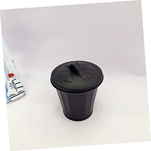 2 piezas caneca de basura de escritorio de hierro miniatura 3
