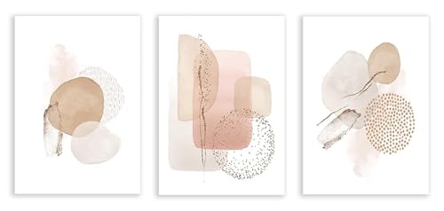 Impression d'art moderne sur toile de qualité supérieure rose et beige
