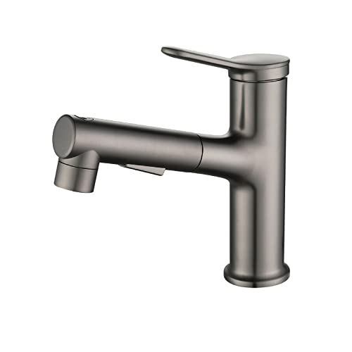 Robinet extractible pour lavabo de salle de bain avec mitigeur eau chaude et froide